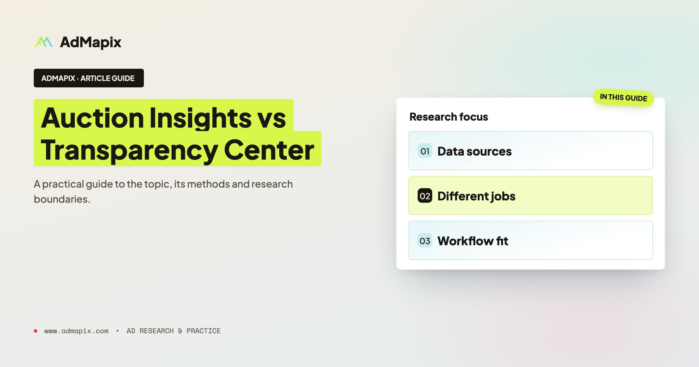Google Ads Auction Insights vs Transparency Center: When to Use Each