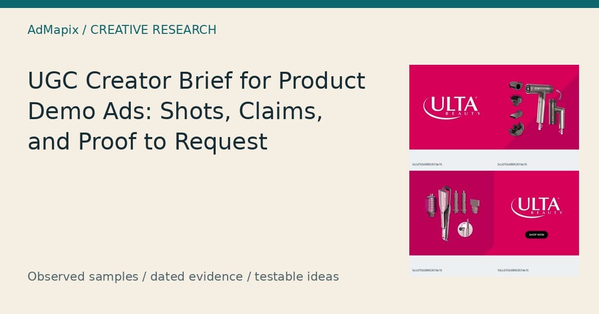 UGC Creator Brief for Product Demo Ads: Shots, Claims, and Proof to Request