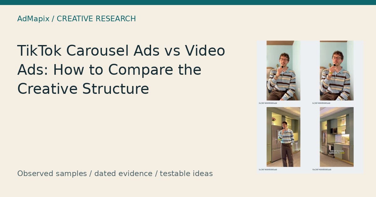 TikTok Carousel Ads vs Video Ads: How to Compare Creative Structure