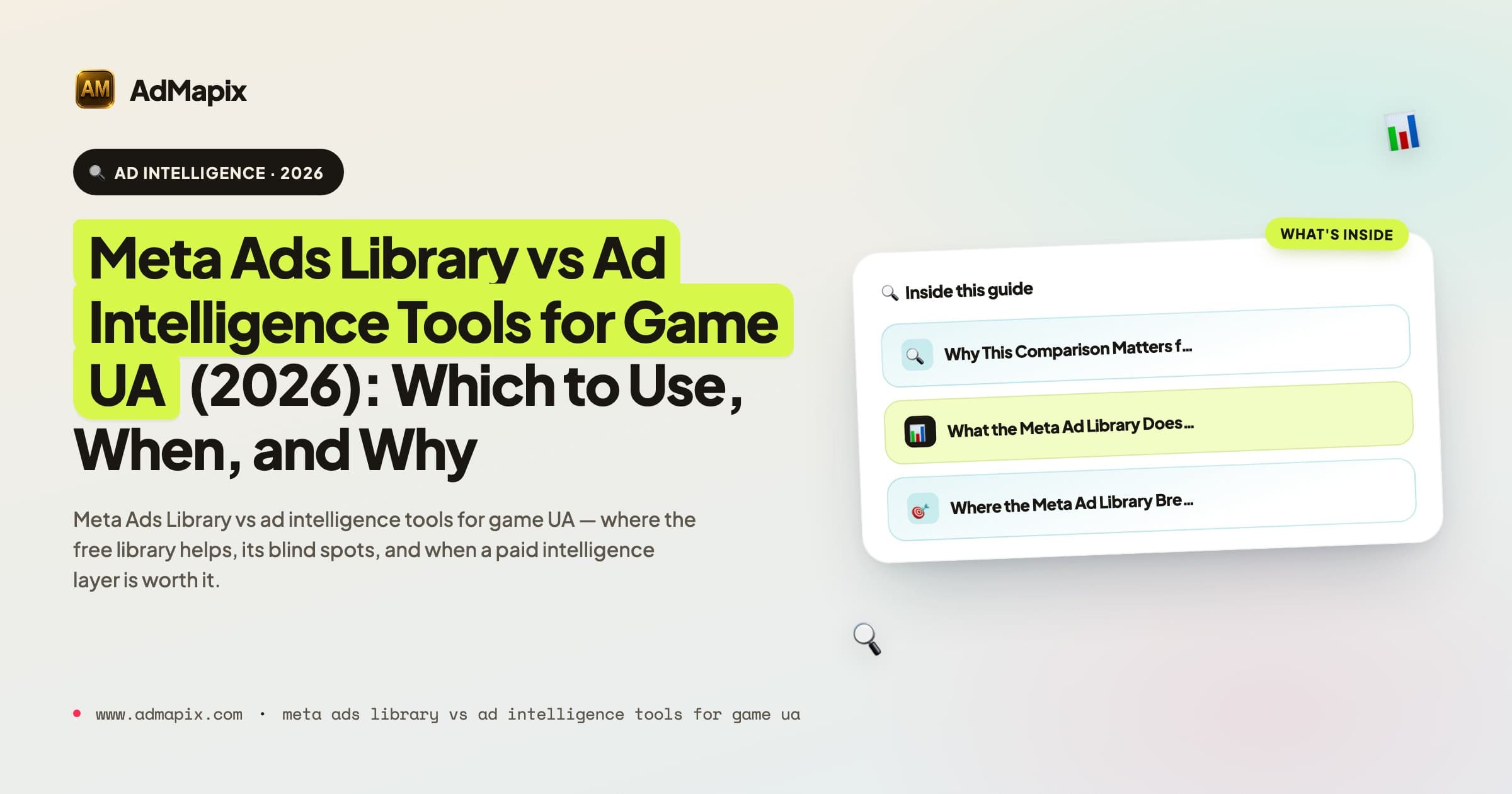 Meta Ads Library vs Ad Intelligence Tools for Game UA (2026): Which to Use, When, and Why